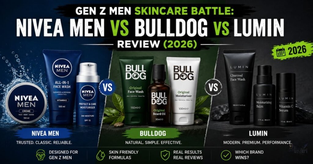 Gen Z Men Skincare Battle: Nivea Men vs Bulldog vs Lumin Review (2026) Gen Z Men Skincare